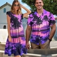 thumbnail image 2 of Yuyamidu Matching Hawaiian Outfits for Couples Palm Tree Dress for Women Mens Hawaiian Shirt Womens Beach Dress Matching Vacation Outfits for Couples Ruffle Sleeve V Neck Flowy Sun Dress, Size 2XS, 2 of 8