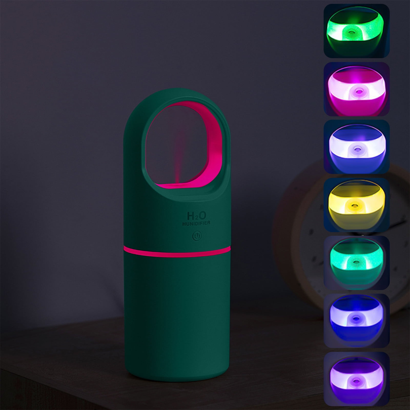 CVLNCYCLING USB Humidifier with Colorful Ambient Lighting, Quiet Cool Mist Ultrasonic Humidifier, Easy Clean Top-Fill for Bedroom Office Plants
