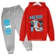 thumbnail image 3 of Ropa infantil con estampado de avatar de Messi, sudaderas con capucha y pantalones de otoño e invierno para niños, trajes casuales de 2 piezas para niños y niñas, 3 of 5
