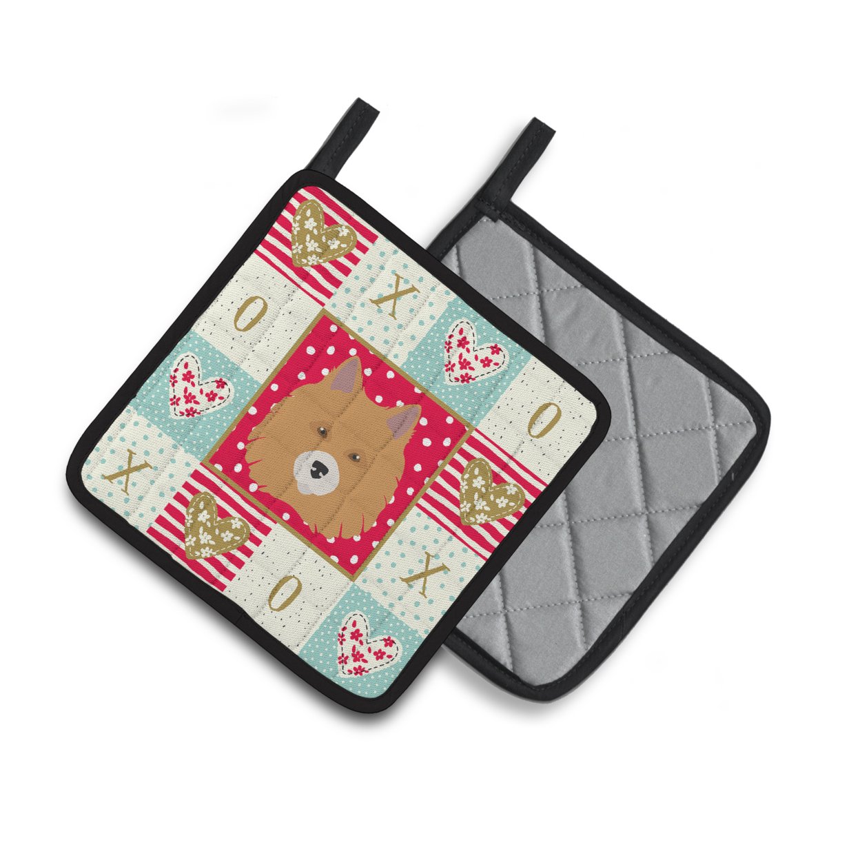 Carolines Treasures CK5196PTHD Elo Dog Love Pair of Pot Holders, 7.5HX7.5W, multicolor