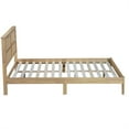 thumbnail image 4 of Miniyam Wood Queen Size Bed with with Rattan Headboard for Adult, Brown, 4 of 7
