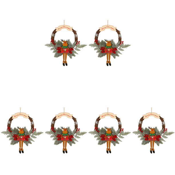 Guirnaldas de ramas navideñas muertas para adornos navideños de Año Nuevo (alce L) 2 piezas