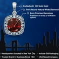 thumbnail image 2 of Gem Stone King Women's Cushion Red Garnet and Diamond Accent 10K White Gold Pendant 2.74 cttw, 2 of 6