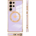 thumbnail image 4 of for Samsung Galaxy S23 Ultra 5G Case [Support Magsafe] Love Heart Pattern Magnetic Plating Luxury Elegant Case Camera Protector Soft TPU Shockproof Protective Corner Back Cover -Purple, 4 of 6
