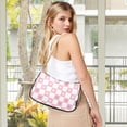 thumbnail image 5 of FORMRS Womens Shoulder Bag with Chain Strap Clutch Purse Cute Tote Handbag, Pink Checkered Heart, 5 of 7
