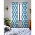 thumbnail image 3 of Blue Floral Sheer Curtains 84 Inch Length 2 Panels Set for Living Room/Bedroom, Spring Flowers Modern Abstract Art Farmhouse Kitchen Curtains Grommet Semi-Sheer Curtains Window Treatments 52"x84"x2, 3 of 7