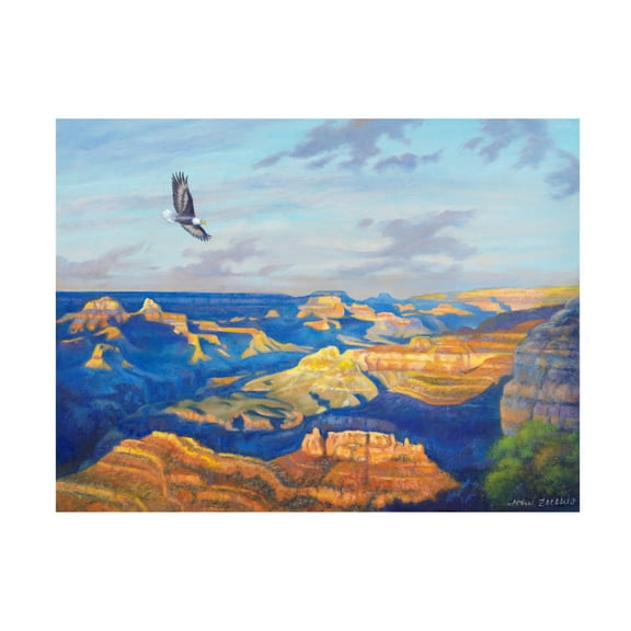 Canvas Wall Art - John Zaccheo 'Grand Canyon Vista' Wall Art for Living Room, Bedroom, or Office Décor by Trademark Fine Art - 19 x 14 Inches