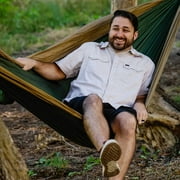 Grand Trunk Double Deluxe Hammock with Straps – Extra-Wide Parachute Nylon Hammock for Two, 10'6 x 6'6, 400 lb Capacity, Includes Tree-Friendly Straps & Carabiners