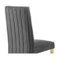 thumbnail image 2 of Gray Tufted Velvet Accent Side Chairs with Gold Chrome Detailing (Set of 2), 2 of 2