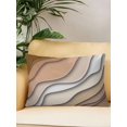 thumbnail image 2 of 1 Pack Outdoor Throw Pillow, Brown Ombre Waterproof Pillow with Insert Included, Modern Geometric Abstract Aesthetic Cream Decorative Accent Cushion Lumbar Pillows for Patio Porch, 12 x 20 In, 2 of 8