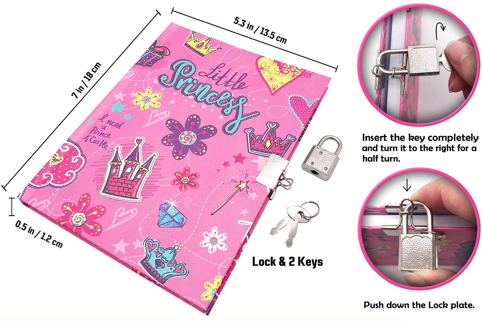 GULAYA Diary with Lock and Key for Girls,Heart Shaped Lock Diary and  Diamond Pen for Tween Girls ages 8-12,Gift for Girls,Daughter,Classmate,PU