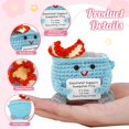 thumbnail image 2 of Emotional Support Dumpster Fire Crochet, Funny Mini Handmade Doll with Encouragement Card, Cute Stocking Stuffers for Women Friend Men Blue, 2 of 7