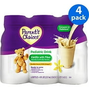 Parent's Choice - Nutritional Pediatric Drink, Vanilla with Fiber, (Pack of 4)