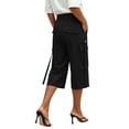 thumbnail image 5 of WAGUTH Womens High Waist Cargo Capri Pants Multi Strap Flap Pocket Loose Utility Cropped Pants for Street Daily Wear, 5 of 6