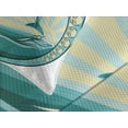 thumbnail image 4 of Ambesonne Dolphin Quilted Bedspread Set 3 Pcs, Mammal Jumping out Sea, King Size, Teal Yellow Black, 4 of 5