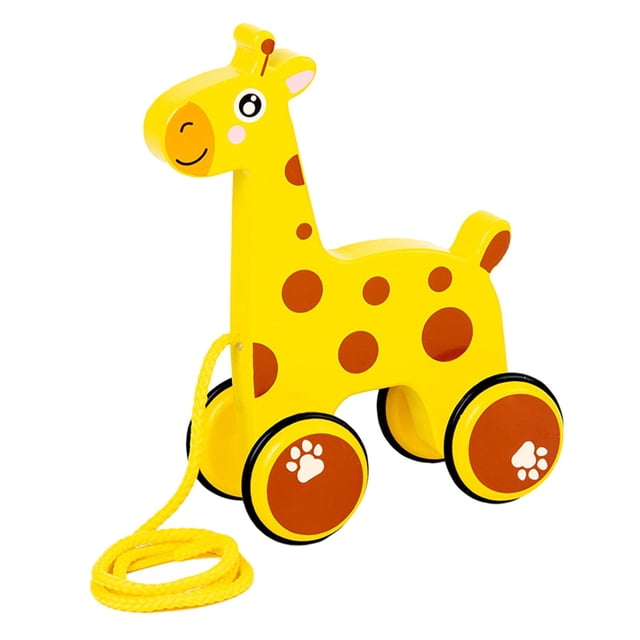 Juguete para arrastrar, juguete para caminar con cuerda, juguete para empujar y tirar para bebés, juguete para aprender a caminar para regalos de 1 Jirafa