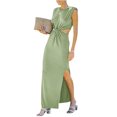 thumbnail image 1 of SAYOO Vestido de Verano para Mujer con Abertura Larga 2022, Color sólido Liso Sin Mangas con Cuello en O Irregular Dividido Vestido Hueco, Fiesta de Verano para Mujer/Club/Bar Estilo Trajes Largos SAYOO  casual, 1 of 4