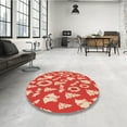 thumbnail image 4 of Ahgly Company Machine Washable Indoor Square Transitional Light Salmon Rose Pink Area Rugs, 3' Square, 4 of 7