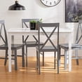 thumbnail image 2 of Walker Edison 4 Person Modern Farmhouse Wood Small Dining TableDining Room Kitchen Table Set Dining 4 Chairs Set White/Grey48 Inch, 2 of 5