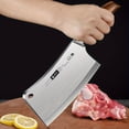 thumbnail image 4 of Meat Cleaver Bone Chopper for Chef, Meat Cutting - 7 inch Heavy Duty Butcher Knife, 4 of 6