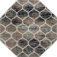 thumbnail image 3 of Unique Loom Trellis Frieze Collection Area Rug - Rounded (5' Octagon Blue Multi/Ivory), 3 of 7
