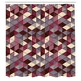 thumbnail image 2 of Ambesonne Geometric Shower Curtain, Abstract Retro Modern Art, 69"Wx84"L, Ruby Maroon, 2 of 4