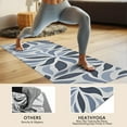 thumbnail image 4 of Blue Leaf Shaped Floral Pattern Hot Yoga Mat Towel Non Slip for Hot Yoga - Quick-Drying Yoga Mat Cover with 4 Corner Pockets with Travel Bag - Hot Yoga Towel Non Slip 74"x26", 4 of 6