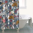 thumbnail image 4 of Bulldog Dog and Flower Florals Shower Curtain 36"x72" ,Bathroom Decorative Shower Curtains Set with 12 Hooks,Modern Waterproof Washable Shower Curtain, 4 of 6