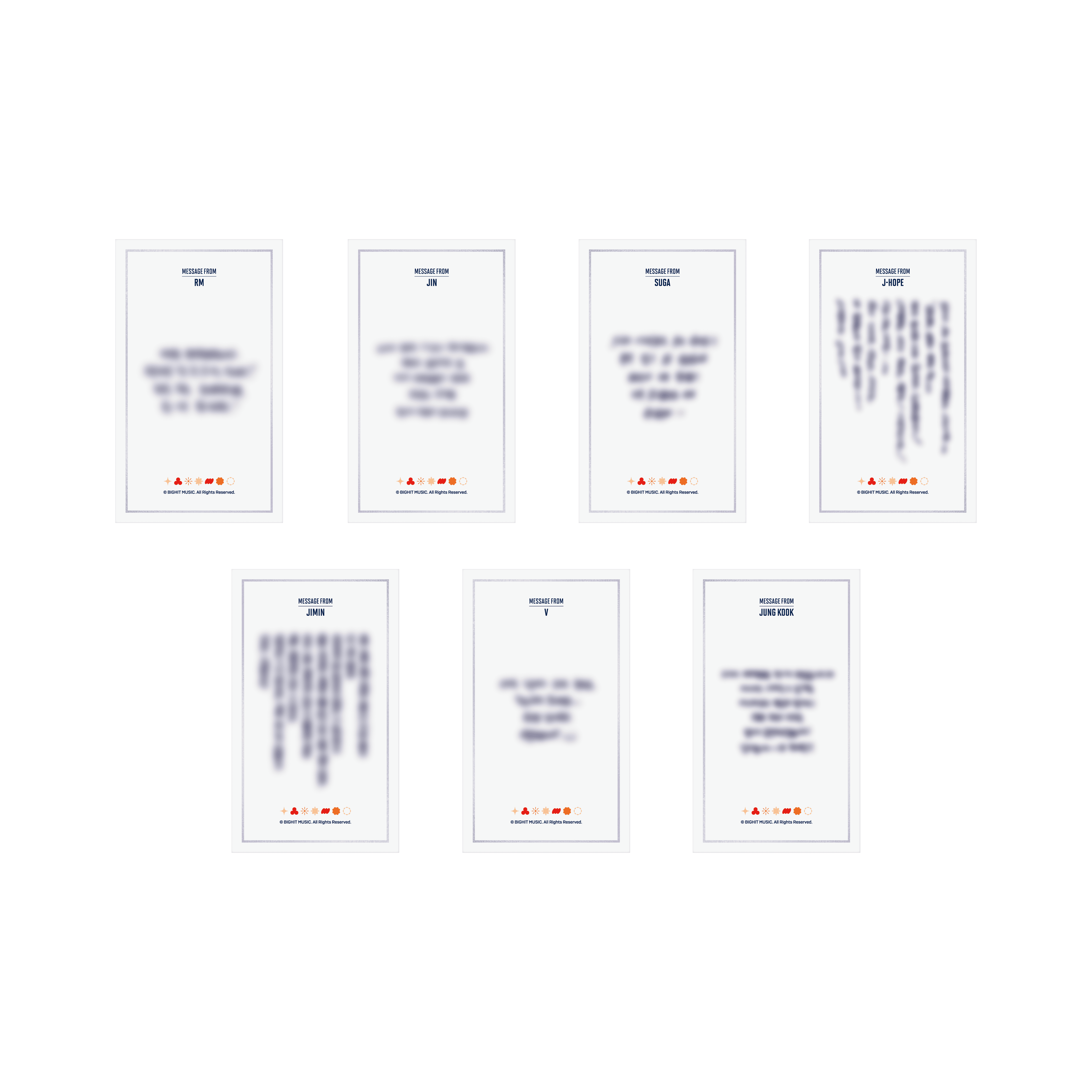 BTS "Permission to Dance" Message Photo Card Frame (Official Merchandise)