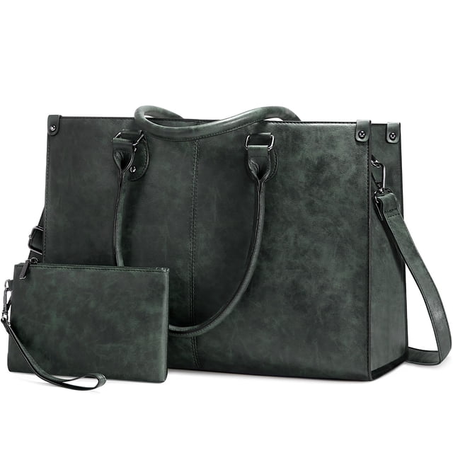 Funda para portátil LOVEVOOK para mujer de 15,6 pulgadas con puerto USB, color verde oscuro