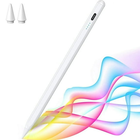 Stylus Pen for iPad, Palm Rejection & Tilt Active 1st 2nd Generation Pencil Compatible with iPad Pro 11/12.9, iPad 9/8/7/6, iPad Air 4/3, iPad Mini 6/5, White