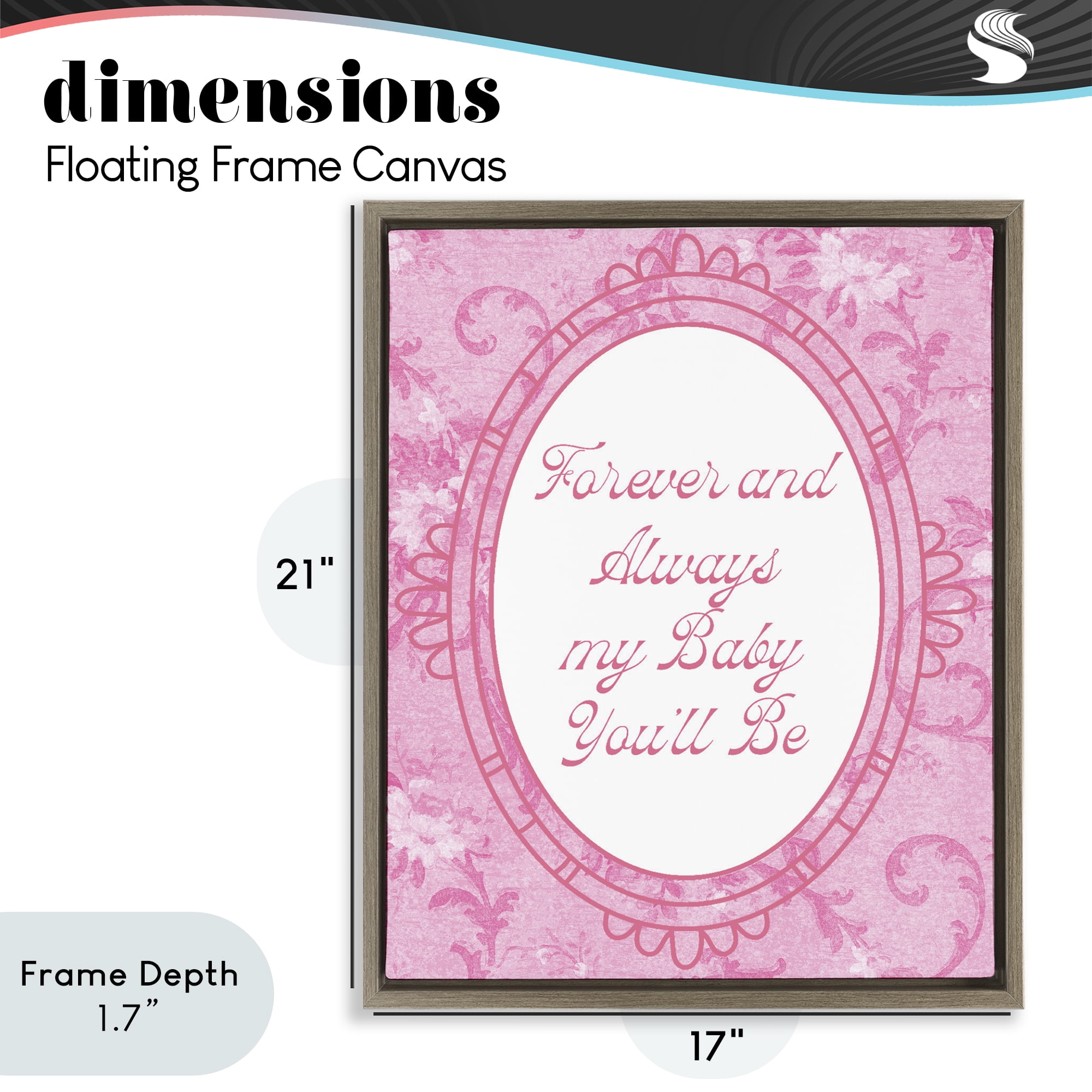 Stupell Industries Forever & Always My Baby Brown Framed Floater Canvas Wall Art, design by Lil' Rue