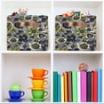 thumbnail image 6 of Yayeee 2 Pack Canvas Storage Basket with Handles for Shelves Fabric Bins Closet Organizer, Green Floral, 6 of 8