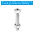 thumbnail image 5 of Uxcell M8x45mm Hollow External Hexagon Screw Cylindrical Lamp Threading Screws Through Hole Bolt with Nut 2 Set, 5 of 6