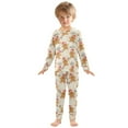 thumbnail image 3 of joogoo Gingerbread Man Snowflake Bell Pattern 2 Piece Long Sleeve Tee and Pants Cotton Pajama Set 5Y, 3 of 7