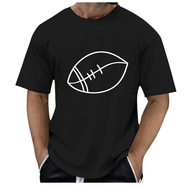 Mens T Shirts Rugby Print Short Breathable Comfortable Black Men's Athletic Fall Shirts & Tees size XXL