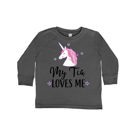 

Inktastic My Tia Loves Me Unicorn Gift Toddler Toddler Girl Long Sleeve T-Shirt