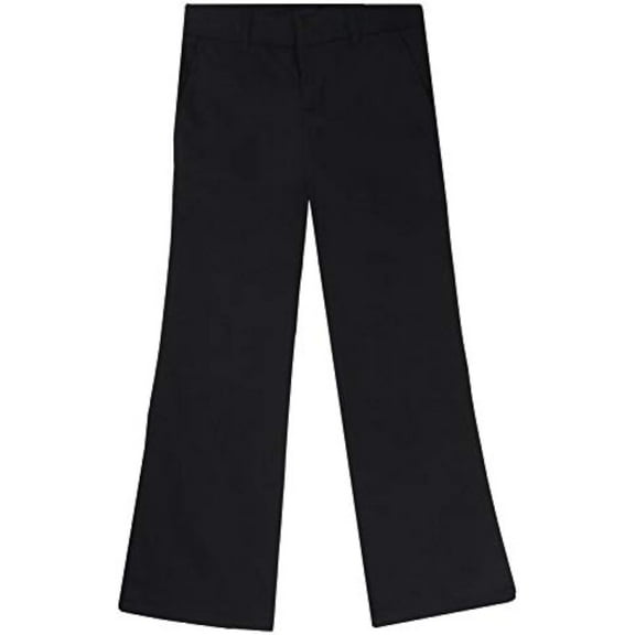 French Toast Girls' Adjustable Waist Flat Front Bootcut Pant, Black, 6