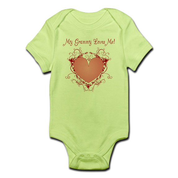 CafePress - My Grammy Loves Me Heart Infant Bodysuit - Baby Light Bodysuit