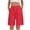 Red, variant on Womens Stretch Belt Pants String Shorts Pants Hollowed Out Lace Elastic Waist Drawstring Casual Shorts