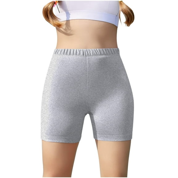 ZACPNCV Girls Biker Shorts High Waisted Tummy Control Yoga Volleyball Shorts Gymnastics Dance Athletic Compression Shorts Gray 7-8 Years