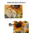 thumbnail image 7 of Sunflower Retro Living Room Curtains 72 Inches length, Farmhouse Vintage Botanical Floral Window Treatment Curtain Drapes, Light Filtering Drapes for Bedroom Laundry Room, 52"x72", 2 Panels, 7 of 7