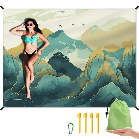 Manta de playa DPWCVM, impermeable y resistente a la arena, grande, 211 x 269 cm