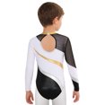 thumbnail image 2 of Hansber Gymnastics Leotards for Kids Long Sleeve Ballet Dance Bodysuit One Piece Tumbling Outfit Sportswear White 8, 2 of 7