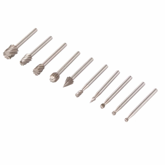 High-Speed Steel Rotary Files Set for Wood Carving and Precision Machining – 10-Piece Kit for Electric Tools