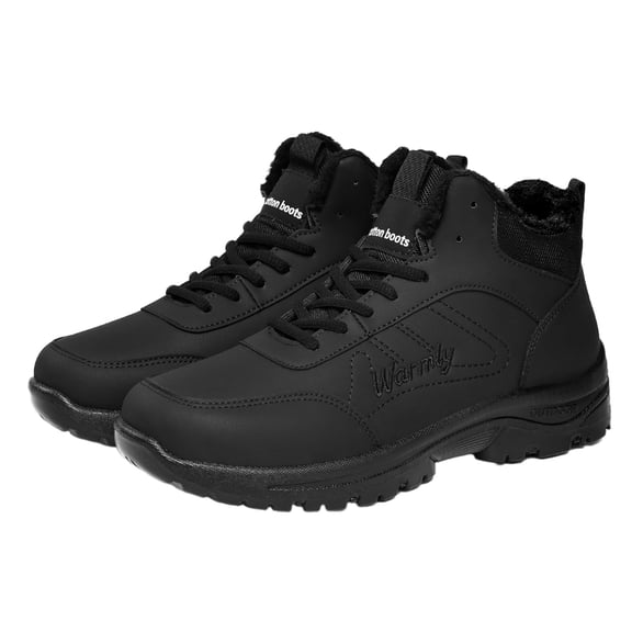 Willtoo Mens Winter Ankle Boots Warm Waterproof Lace Up Booties Non Slip Rugged Outdoor Hiking Shoes for Daily Outdoor Activities