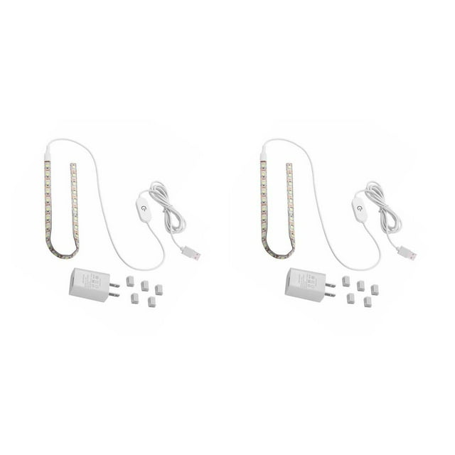 jesticaly Sewing Machine White Light Strip LED Light with Touch Dimmer USB Power Supply No.01 US Plug 2Set