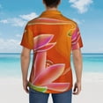 thumbnail image 6 of Balery Orange Flower Psychedelic Print Men's Hawaiian Shirts Short Sleeve Beach Shirt Relaxed Fit Vacation Button Down Shirts-XX-Large, 6 of 9