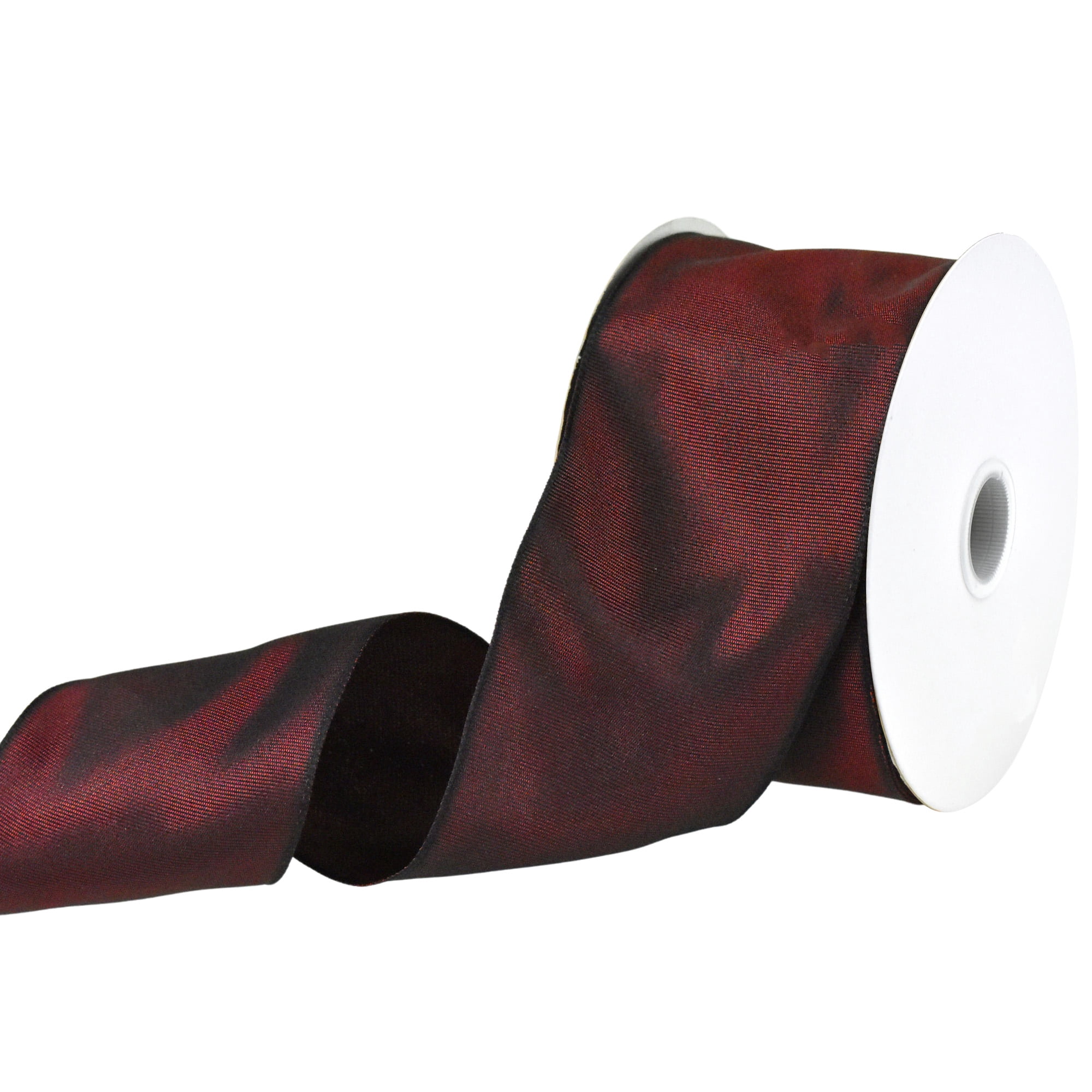 Two-Toned Grosgrain Wired Ribbon, 2-1/2-inch, 25-yard, Burgundy