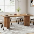 thumbnail image 6 of Tribesigns 63" Dining Room Table for 4-6, Wood Rustic Dinner Table for Kitchen, Walnut, 6 of 8